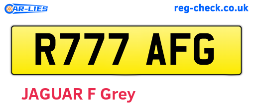 R777AFG are the vehicle registration plates.