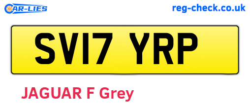 SV17YRP are the vehicle registration plates.