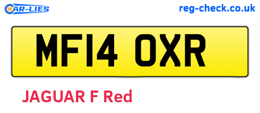 MF14OXR are the vehicle registration plates.