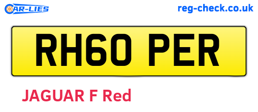 RH60PER are the vehicle registration plates.