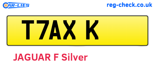 T7AXK are the vehicle registration plates.