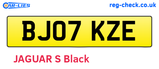 BJ07KZE are the vehicle registration plates.