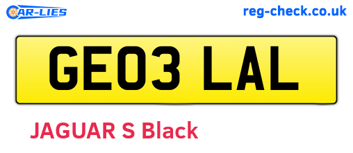 GE03LAL are the vehicle registration plates.
