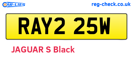 RAY225W are the vehicle registration plates.