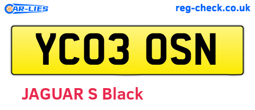 YC03OSN are the vehicle registration plates.