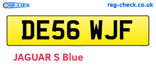 DE56WJF are the vehicle registration plates.
