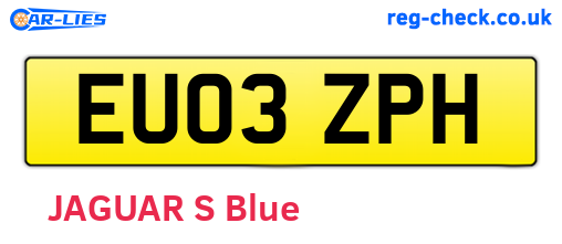 EU03ZPH are the vehicle registration plates.