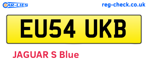 EU54UKB are the vehicle registration plates.