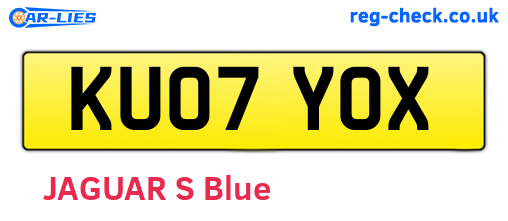 KU07YOX are the vehicle registration plates.