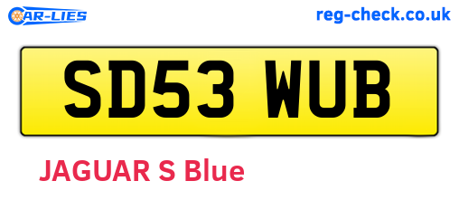 SD53WUB are the vehicle registration plates.