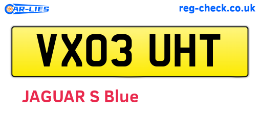 VX03UHT are the vehicle registration plates.