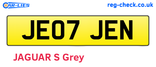 JE07JEN are the vehicle registration plates.
