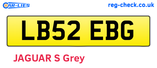 LB52EBG are the vehicle registration plates.