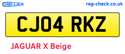 CJ04RKZ are the vehicle registration plates.