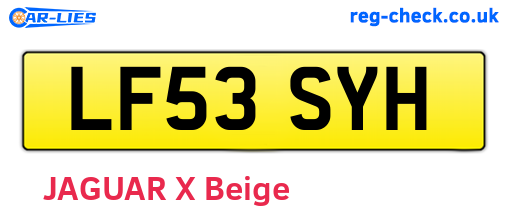 LF53SYH are the vehicle registration plates.