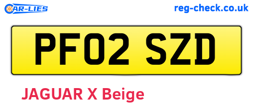 PF02SZD are the vehicle registration plates.