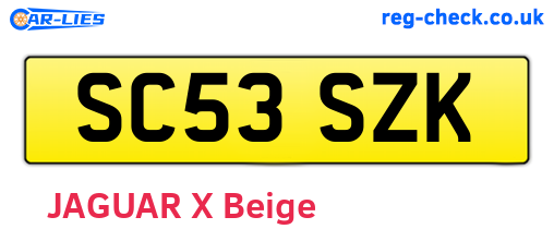 SC53SZK are the vehicle registration plates.