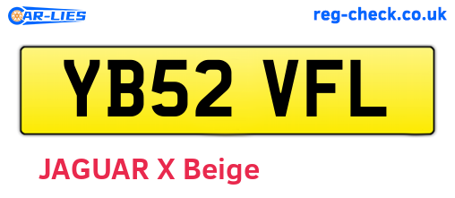 YB52VFL are the vehicle registration plates.