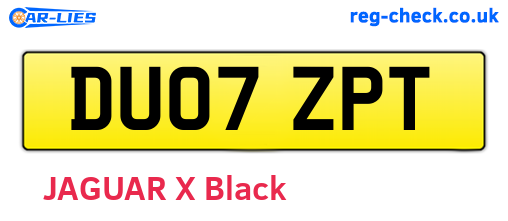 DU07ZPT are the vehicle registration plates.