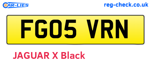 FG05VRN are the vehicle registration plates.