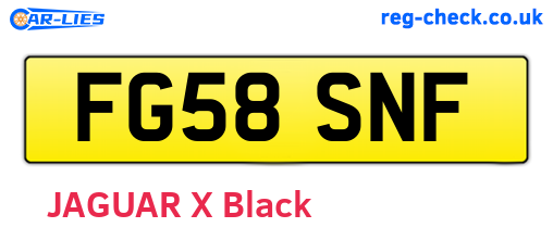 FG58SNF are the vehicle registration plates.