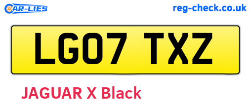 LG07TXZ are the vehicle registration plates.
