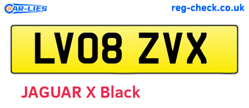 LV08ZVX are the vehicle registration plates.