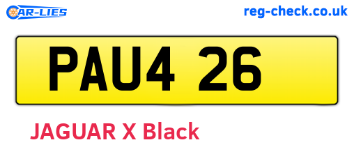 PAU426 are the vehicle registration plates.
