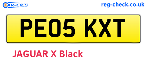 PE05KXT are the vehicle registration plates.