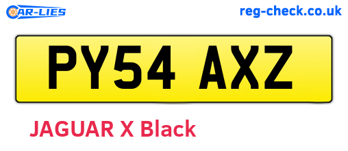 PY54AXZ are the vehicle registration plates.