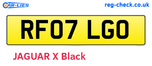 RF07LGO are the vehicle registration plates.
