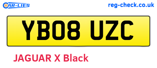 YB08UZC are the vehicle registration plates.