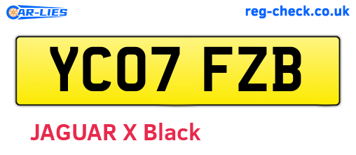 YC07FZB are the vehicle registration plates.