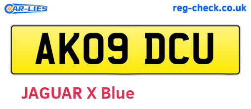 AK09DCU are the vehicle registration plates.