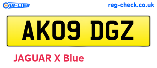 AK09DGZ are the vehicle registration plates.