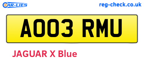 AO03RMU are the vehicle registration plates.