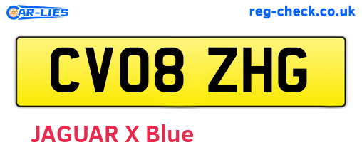 CV08ZHG are the vehicle registration plates.