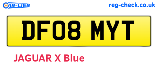 DF08MYT are the vehicle registration plates.