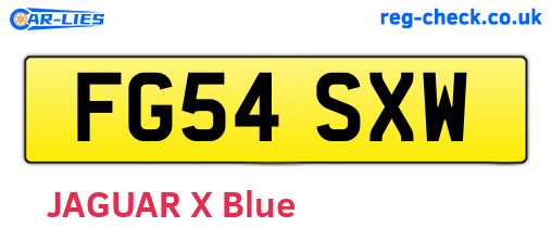 FG54SXW are the vehicle registration plates.