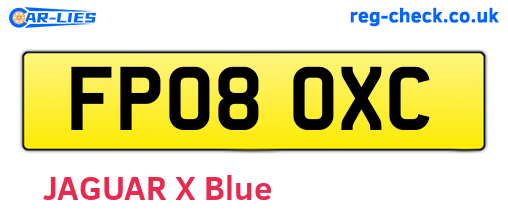 FP08OXC are the vehicle registration plates.