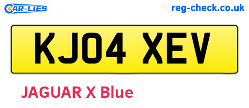 KJ04XEV are the vehicle registration plates.