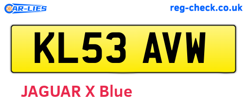 KL53AVW are the vehicle registration plates.