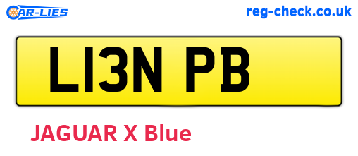 L13NPB are the vehicle registration plates.