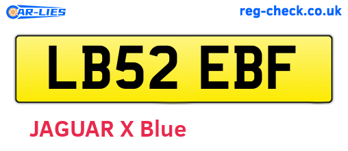 LB52EBF are the vehicle registration plates.