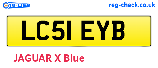 LC51EYB are the vehicle registration plates.