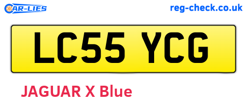 LC55YCG are the vehicle registration plates.