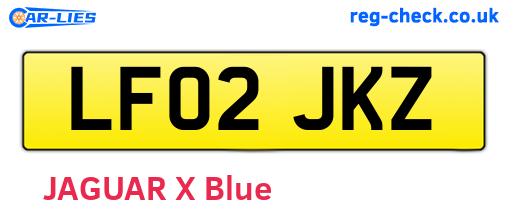 LF02JKZ are the vehicle registration plates.