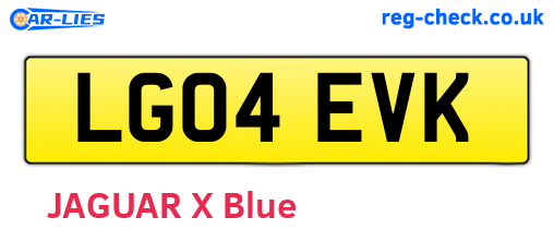 LG04EVK are the vehicle registration plates.