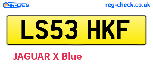 LS53HKF are the vehicle registration plates.