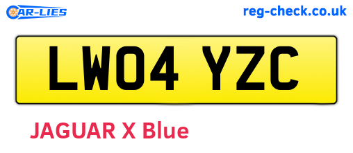 LW04YZC are the vehicle registration plates.